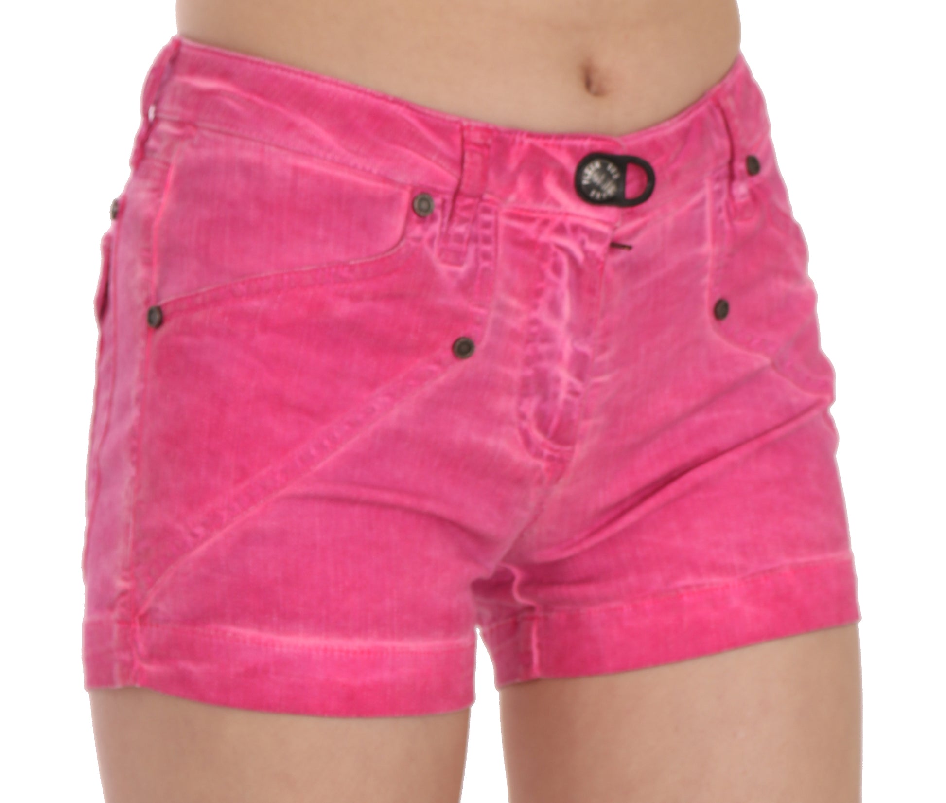 Chic Pink Mid Waist Mini Shorts