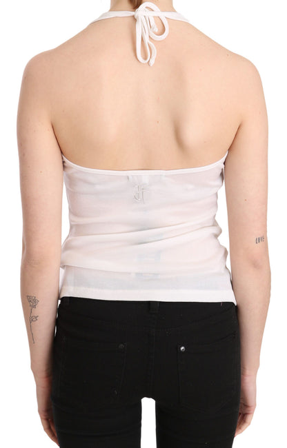 Elegant White Halter Casual Tank Top