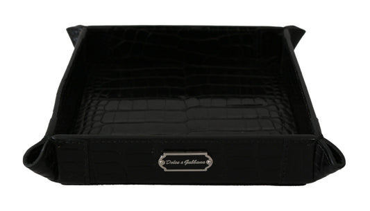 Elegant Black Exotic Skin Entry Tray