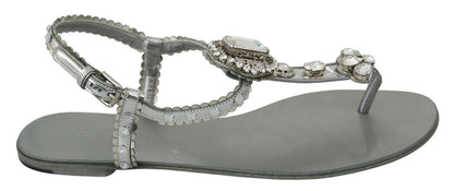 Elegant Silver Flats with Crystal Embellishments