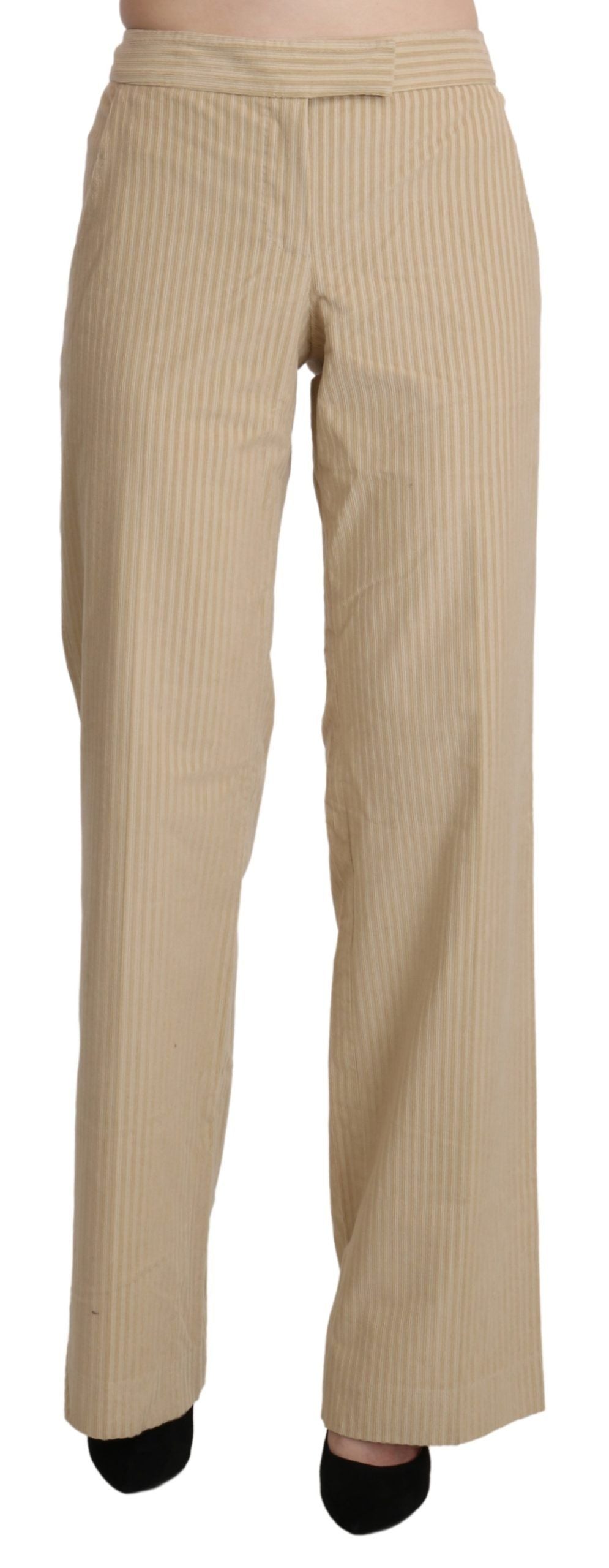 Chic Beige High-Waist Wide Leg Pants