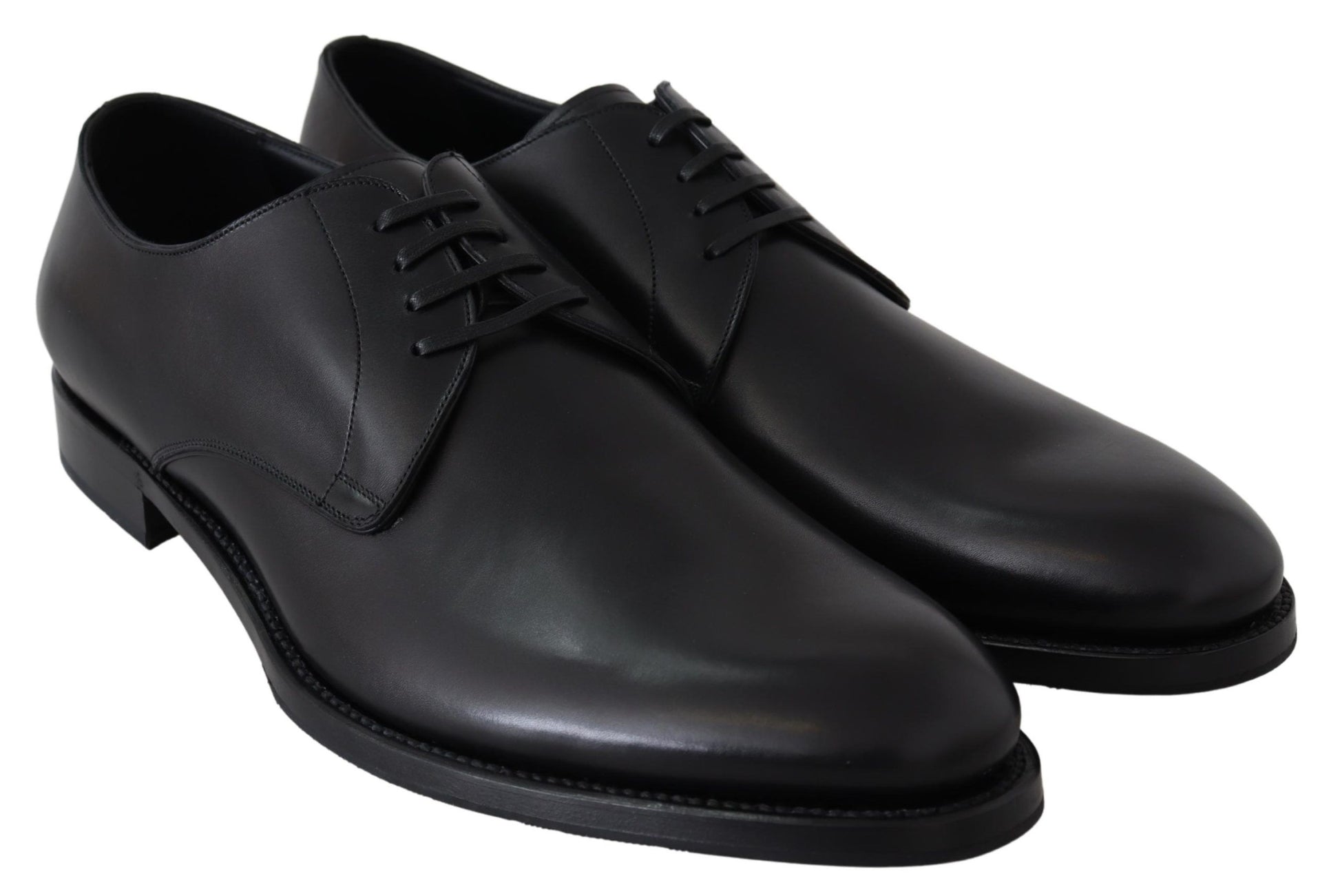 Elegant Black Leather Derby Dress Shoes