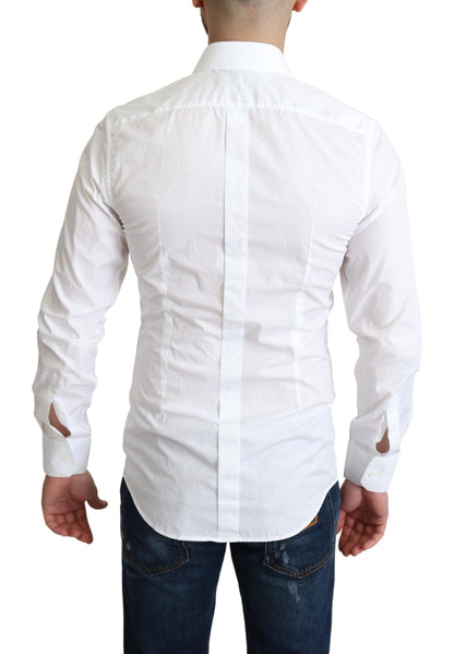 Elegant White Cotton Dress Shirt