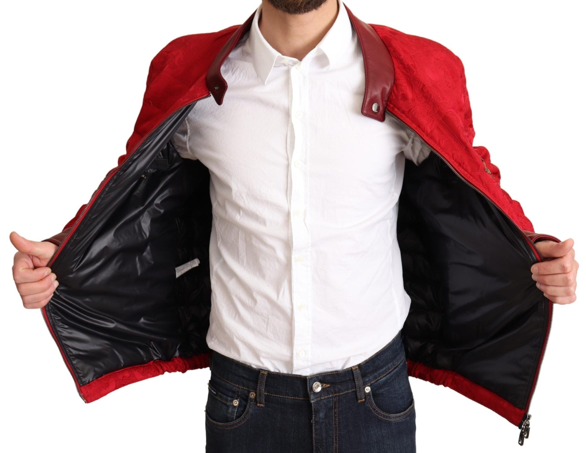 Red and Gold Bomber Designer Jacket