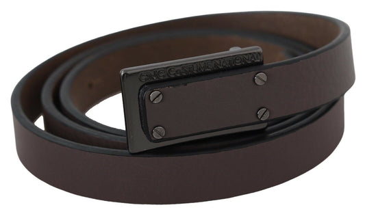 Elegant Brown Leather Fashion Belt