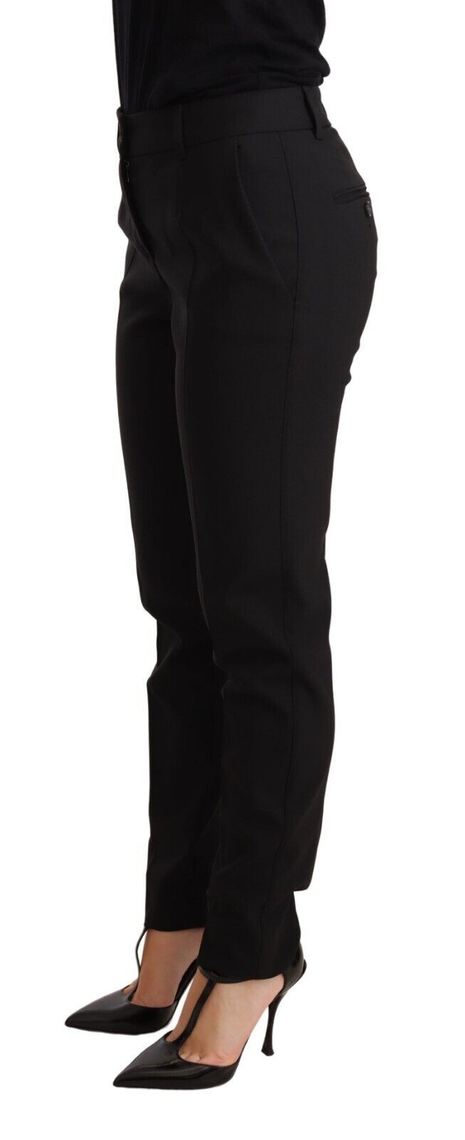 Elegant Tapered Virgin Wool Trousers