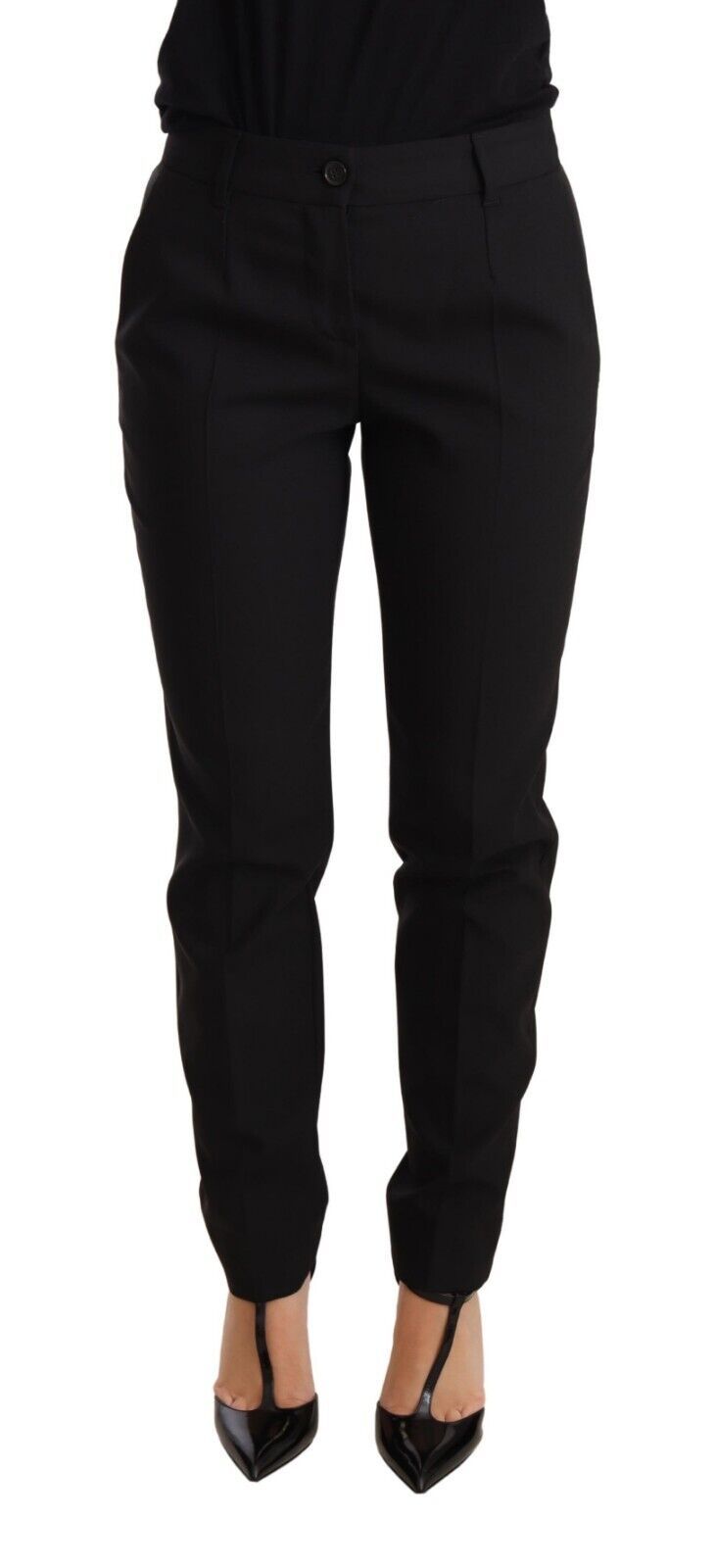 Elegant Tapered Virgin Wool Trousers