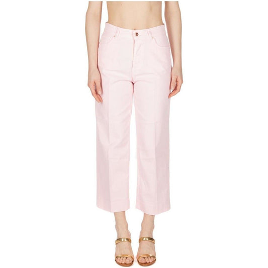 Pink Cotton Women Jeans