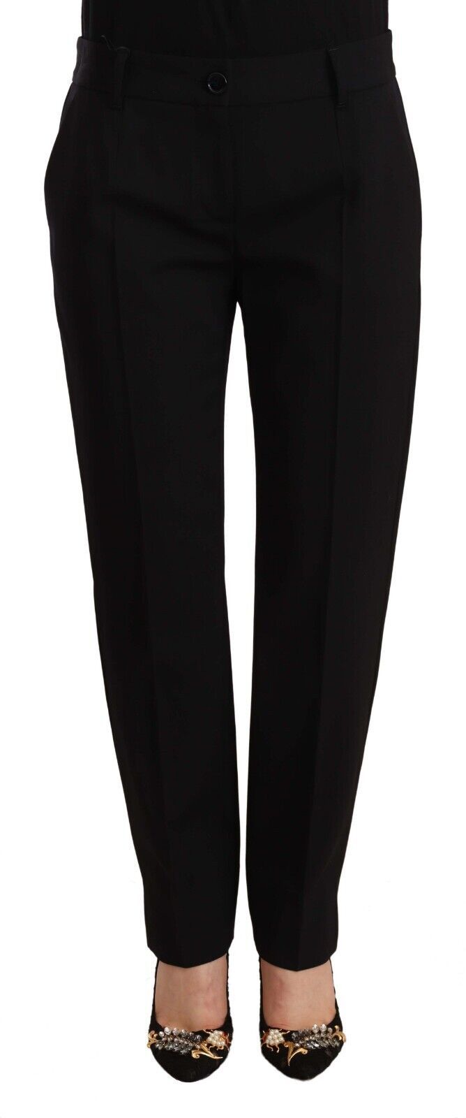 Elegant Tailored Wool Blend Trousers