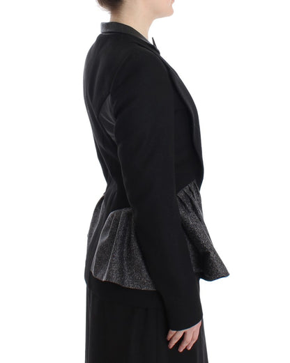 Elegant Monochrome Zippered Blazer Jacket