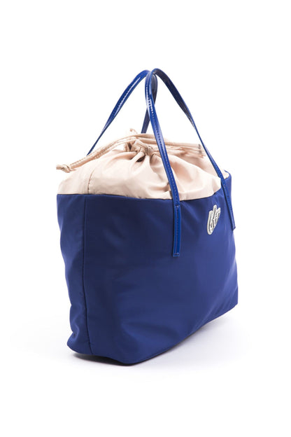 Blue Polyester Women Handbag