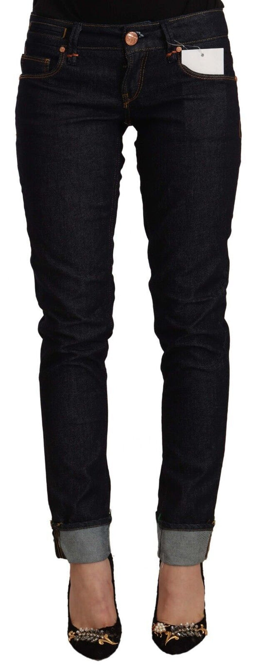 Chic Low Waist Skinny Black Jeans