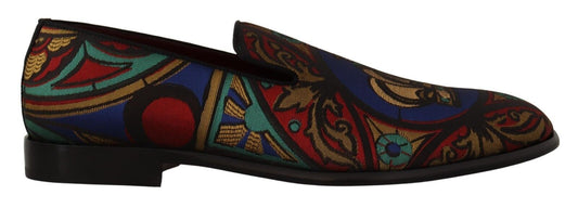 Multicolor Jacquard Slide-On Loafer Slippers