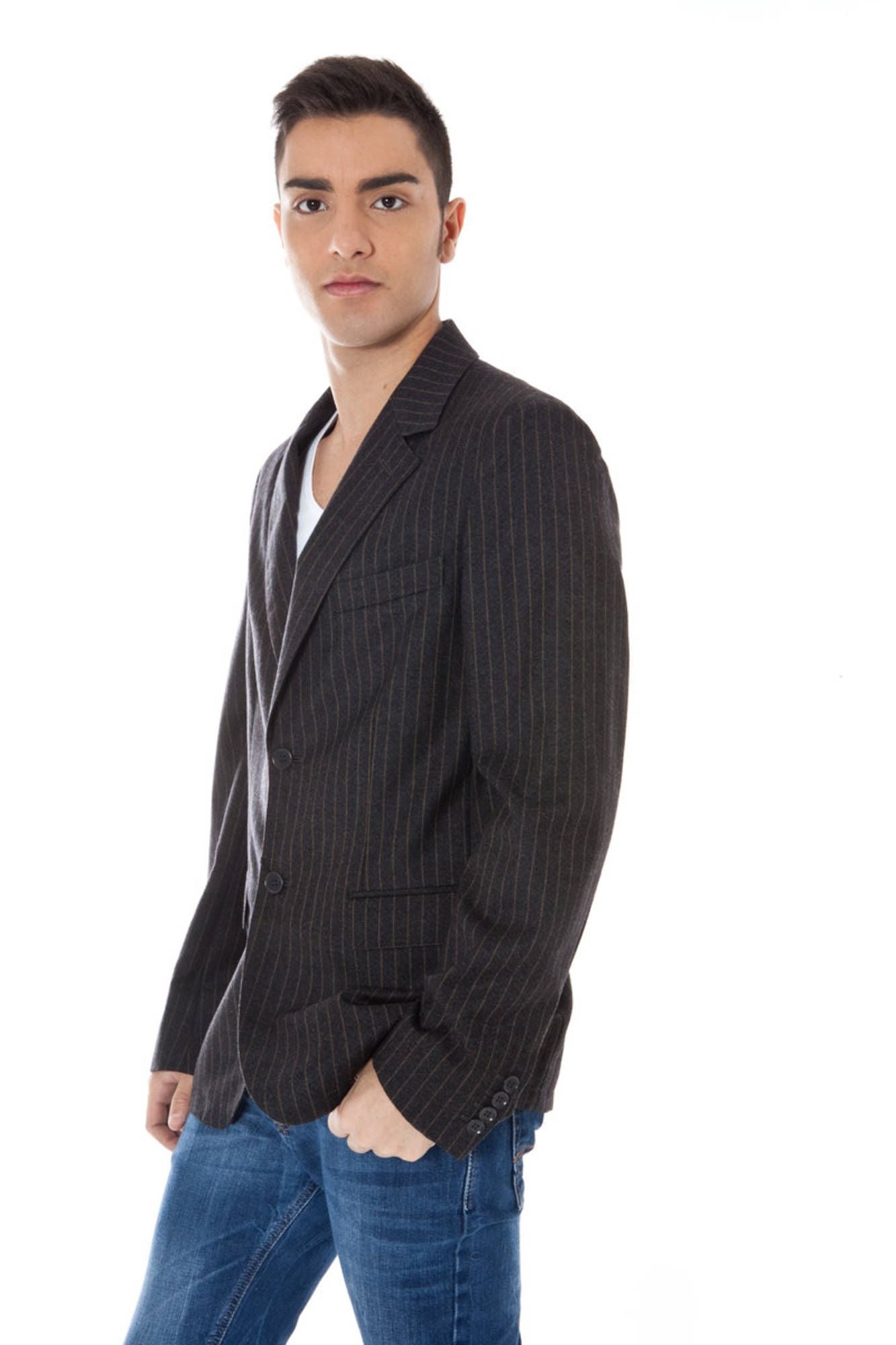 Gray Wool Men Jacket