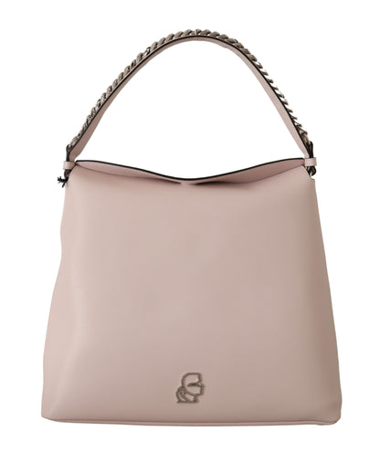 Elegant Mauve Chalk Leather Shoulder Bag