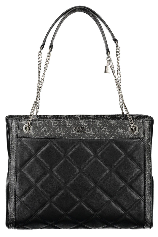 Black Polyethylene Women Handbag