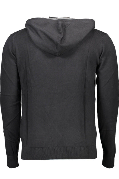 Black Cotton Men Sweater