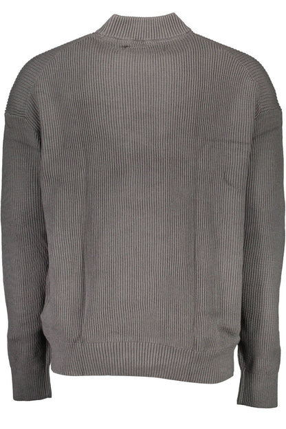 Gray Cotton Men Sweater