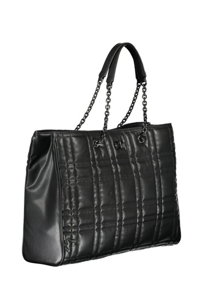 Black Polyester Women Handbag