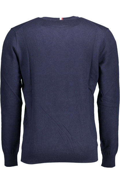 Blue Cotton Men Sweater