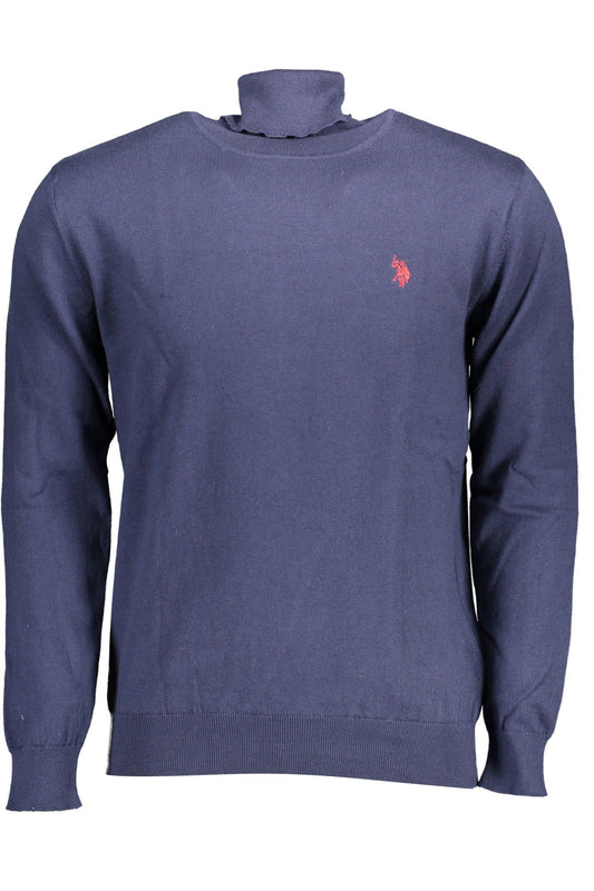 Blue Cotton Men Sweater