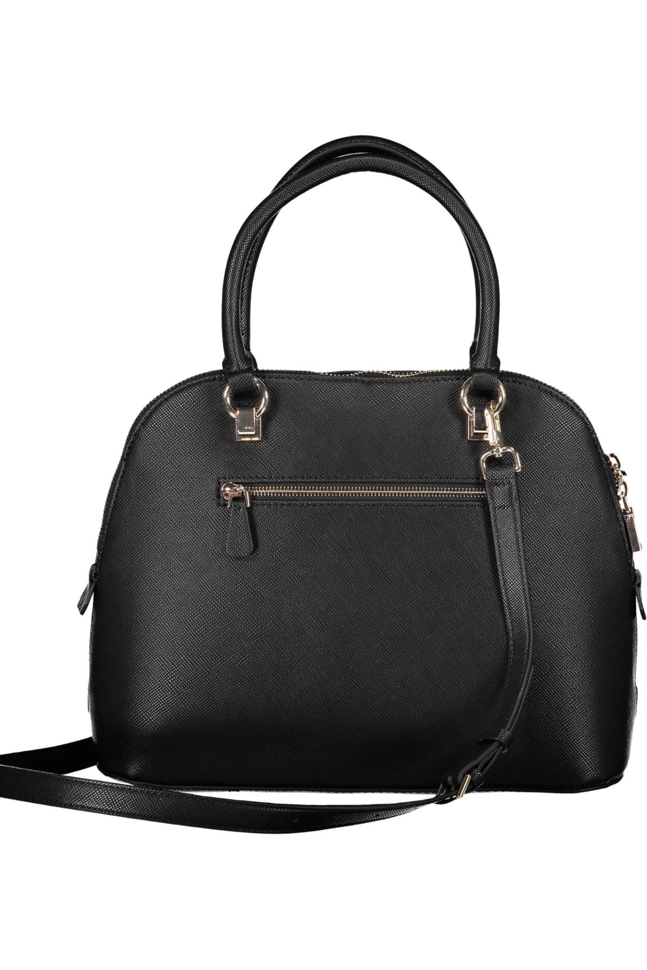 Black Polyethylene Women Handbag