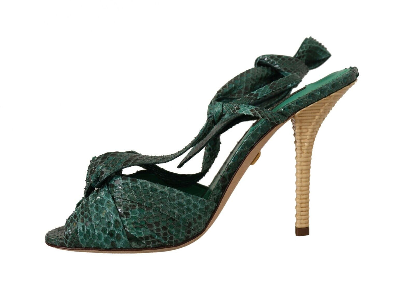 Emerald Exotic Leather Heeled Sandals