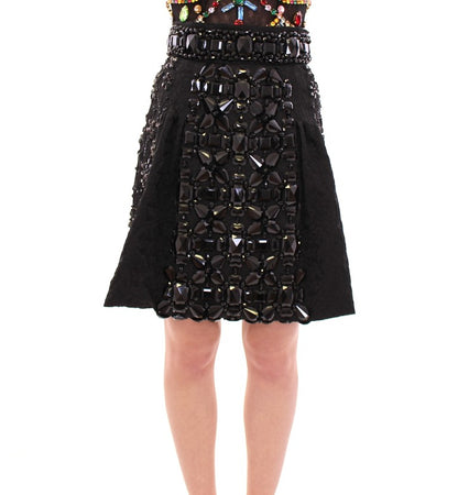 Black Crystal Embellished Masterpiece Skirt