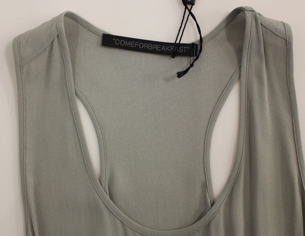 Elegant Gray Viscose Top – Timeless Style