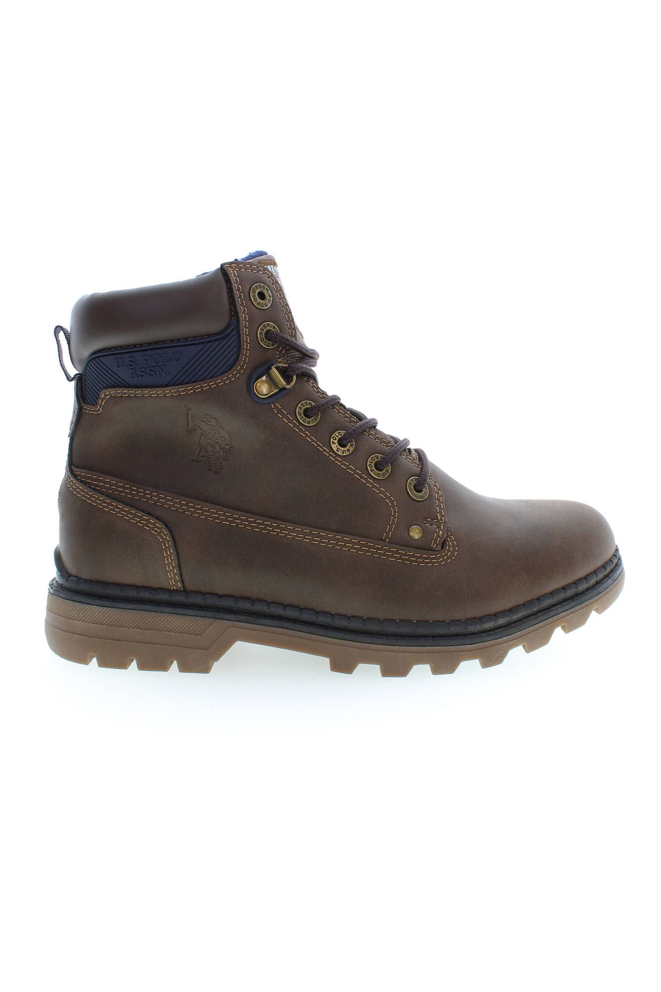 Brown Polyester Men Boot