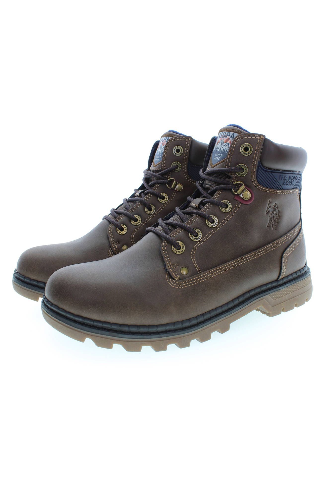 Brown Polyester Men Boot