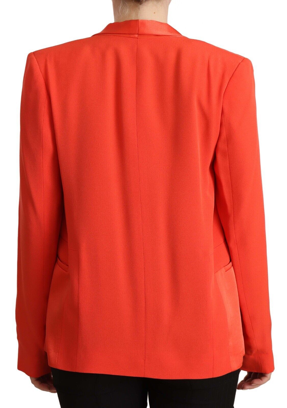 Elegant Orange Overcoat Long Sleeves Jacket