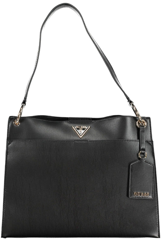 Black Polyethylene Women Handbag