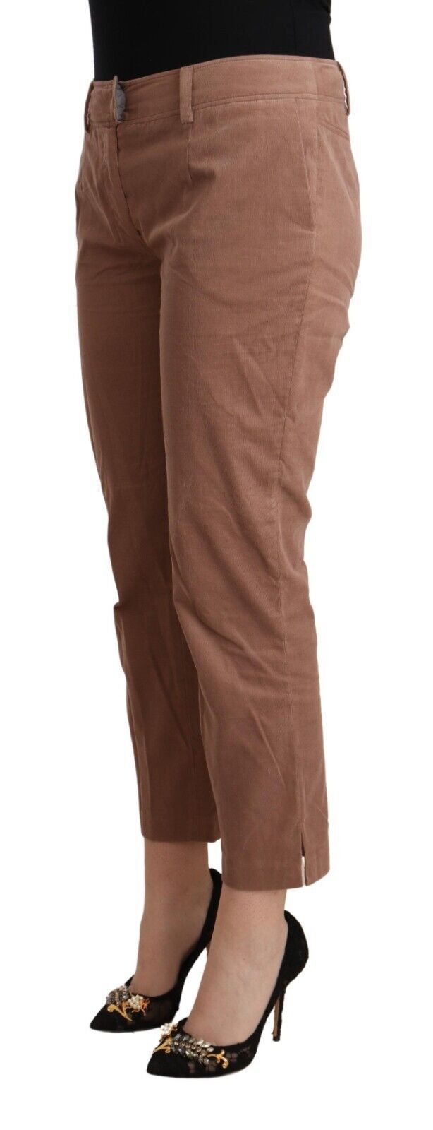 Chic Tapered Cropped Mid Waist Pants