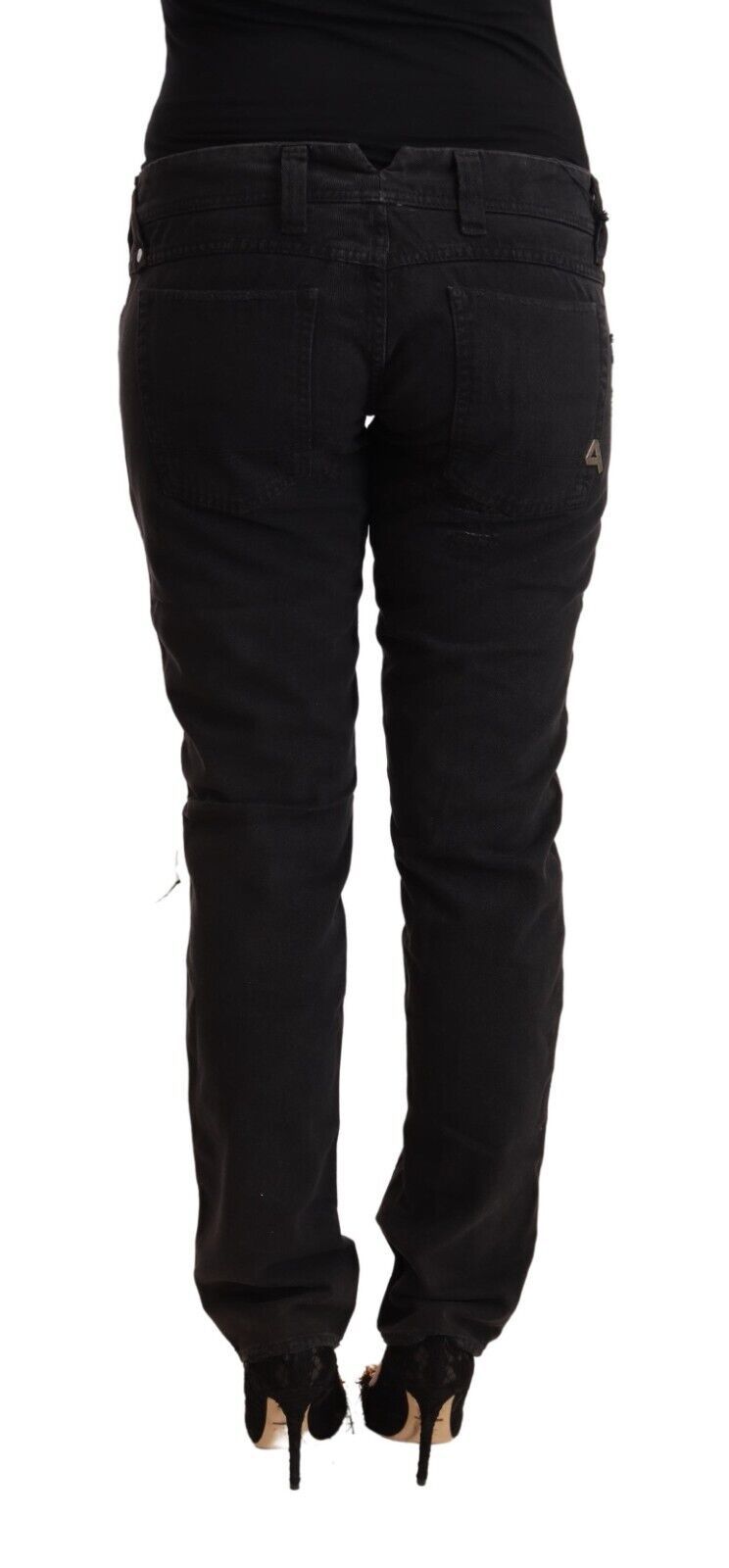 Chic Low Waist Black Slim Fit Jeans