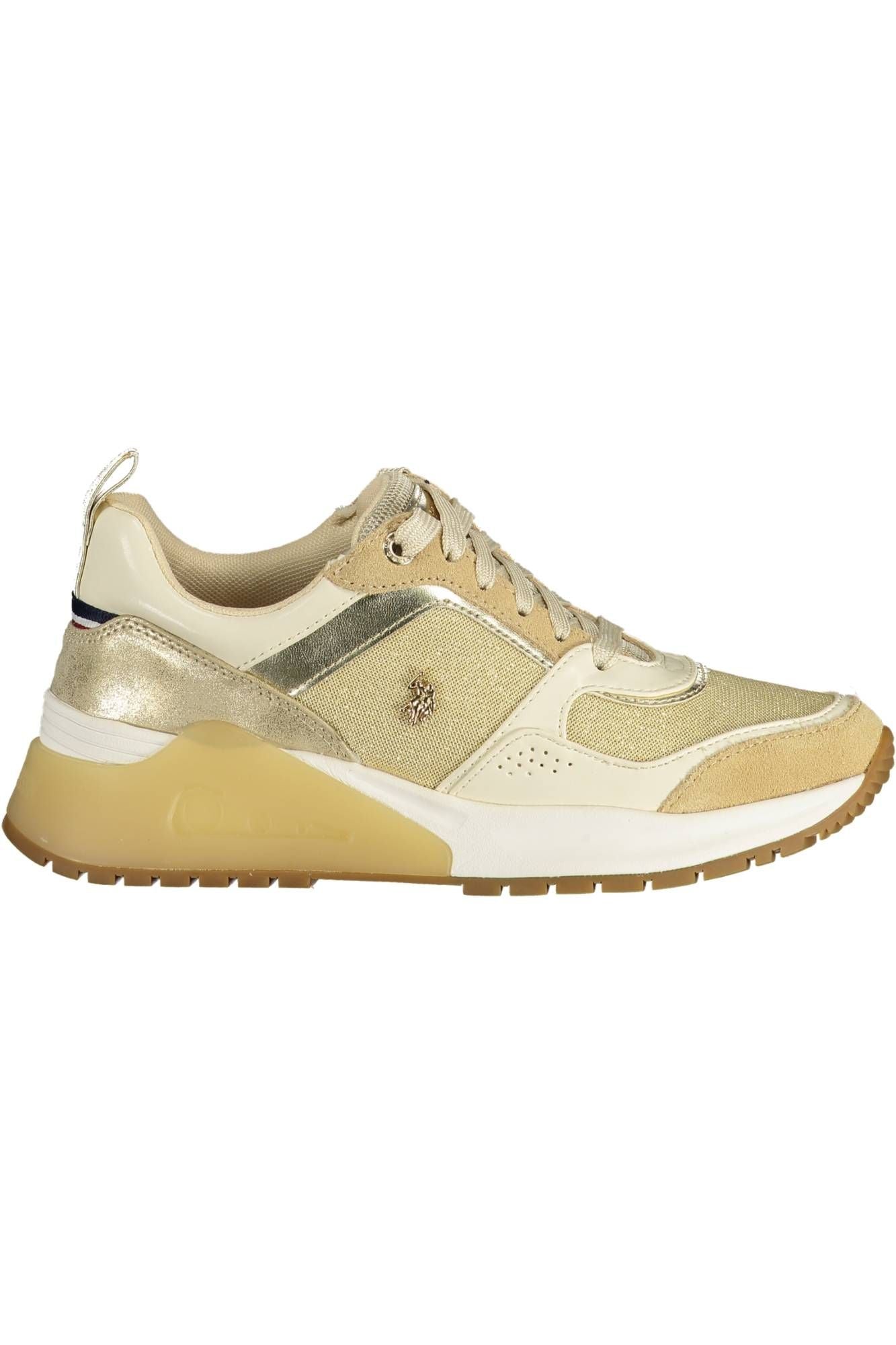 Gold Polyester Women Sneaker