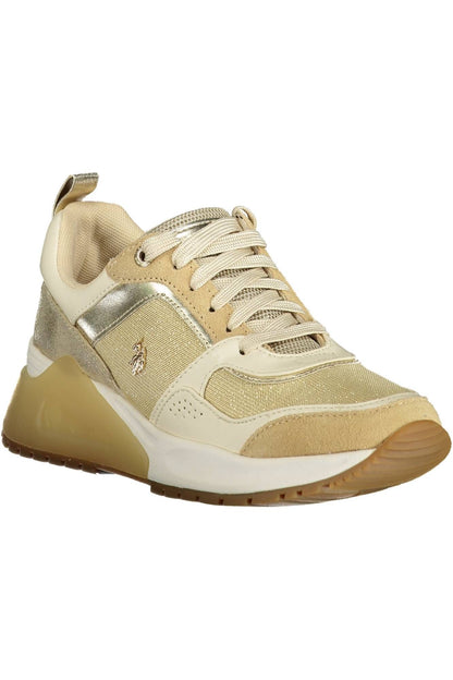 Gold Polyester Women Sneaker