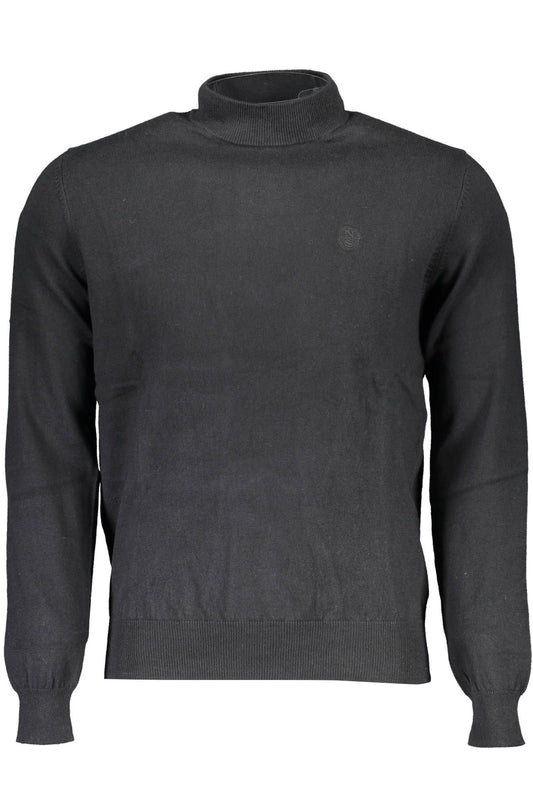 Black Cotton Men Sweater