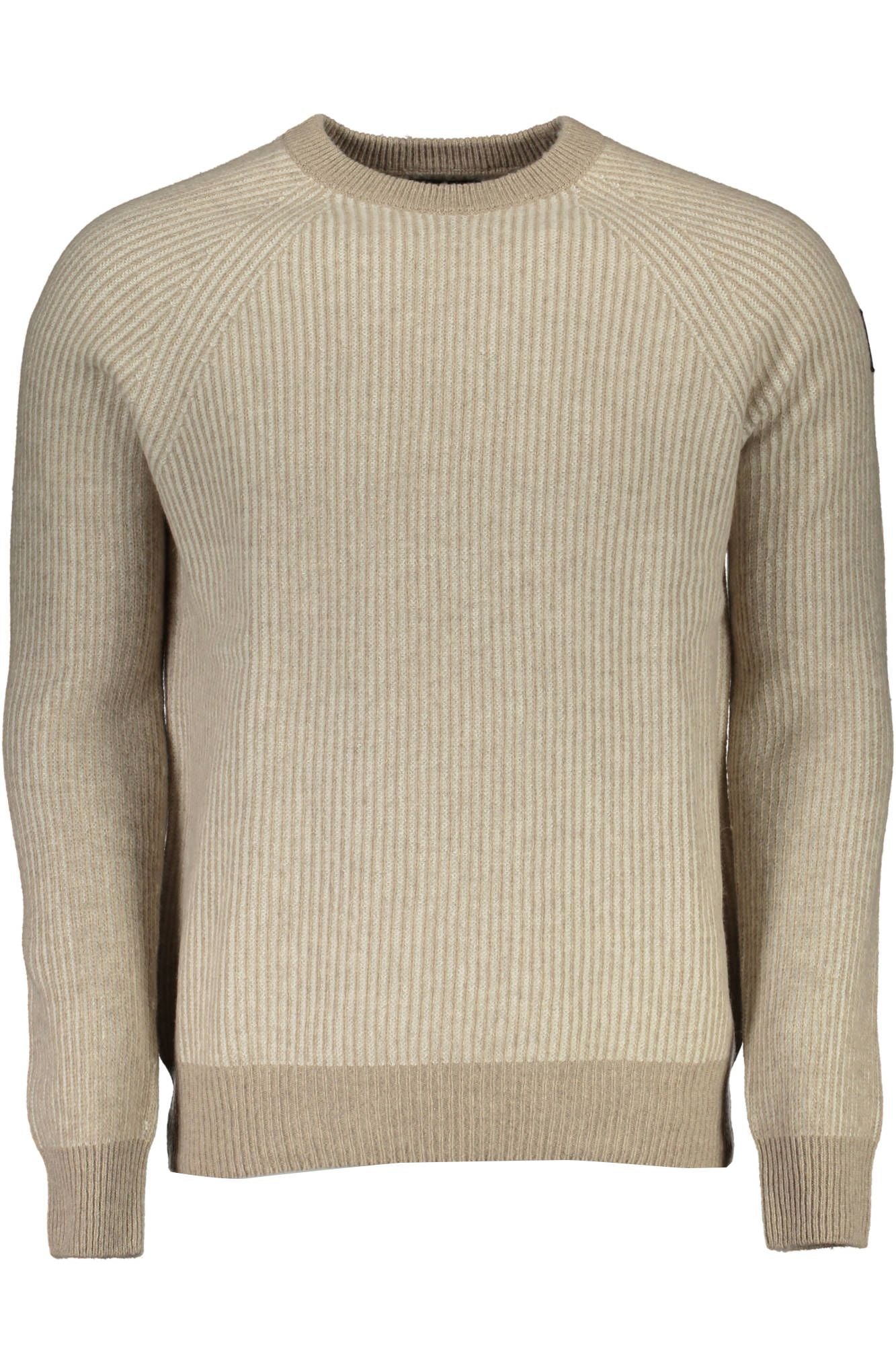 Beige Wool Men Sweater