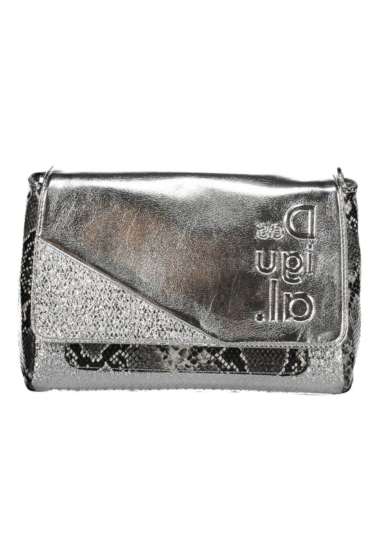 Silver Polyethylene Women Handbag