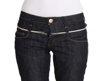 Elegant Straight Leg Dark Blue Jeans