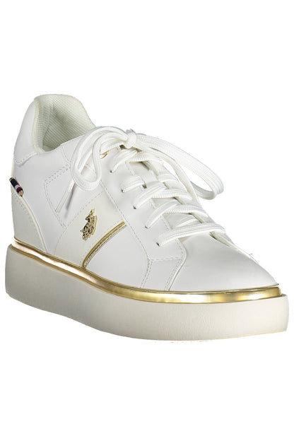 White Polyester Women Sneaker