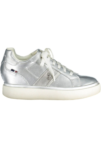 Silver Polyester Women Sneaker