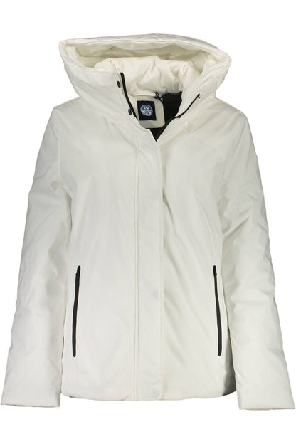 White Polyester Women Jacket