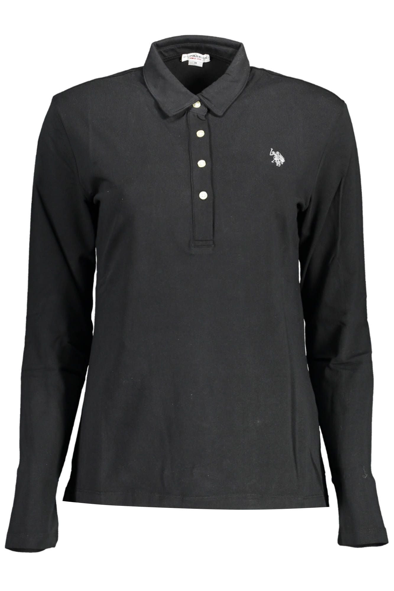 Black Cotton Women Polo Shirt