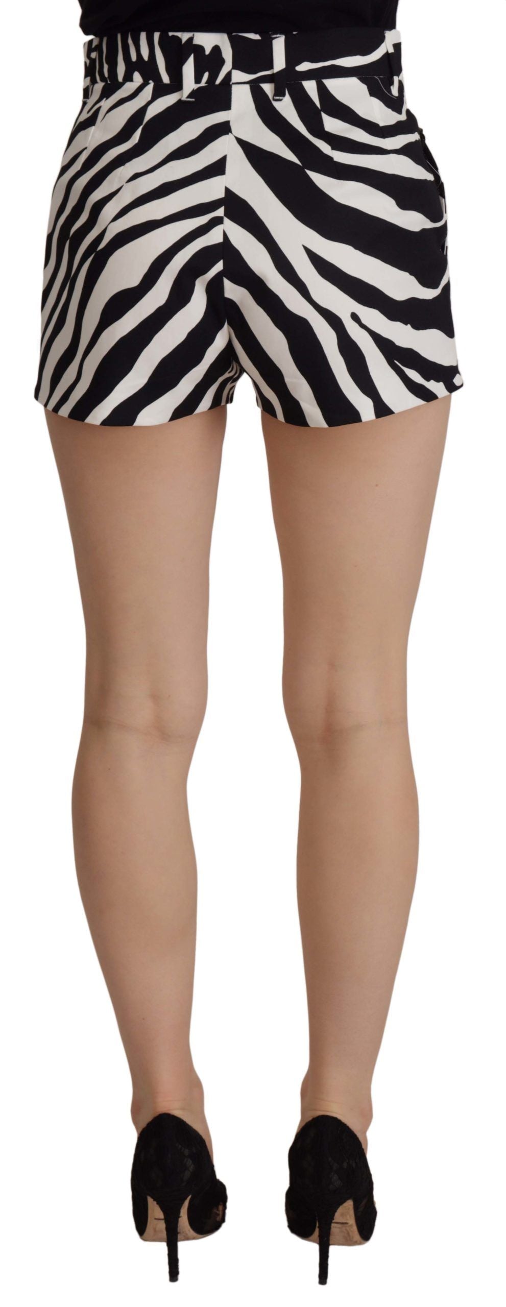 Zebra Print Mid Waist Hot Pants