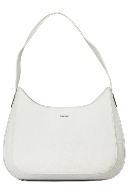 White Polyester Women Handbag