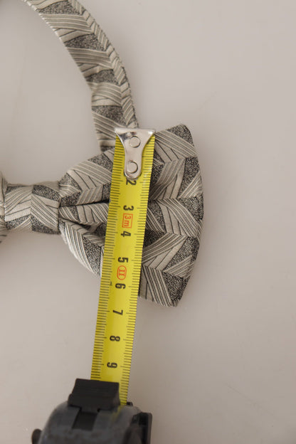 Elegant Silk Grey Bow Tie