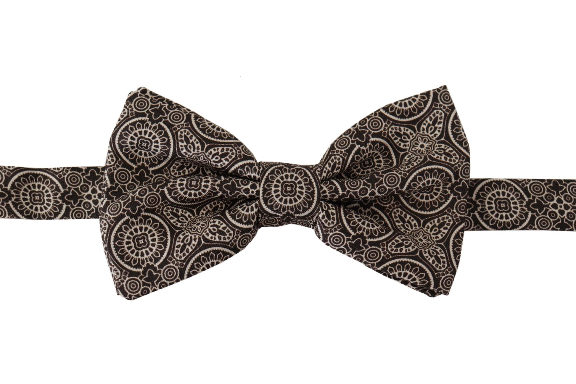 Elegant Silk Black & White Bow Tie