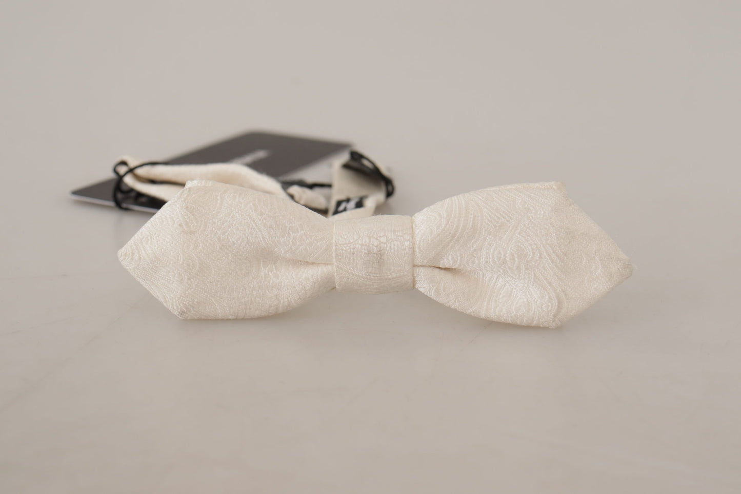 Elegant White Silk Bow Tie